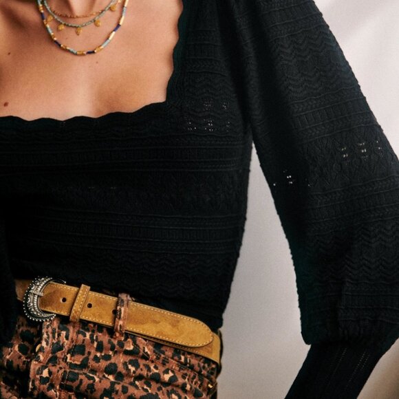 EUC Sezane Pull Ronnie Long Sleeve Top Size 34/XS - Picture 2 of 6